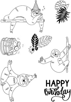 Creative Expressions Designer Boutique Happy Sloth Day 6 in x 8 in Stamp Set-2
