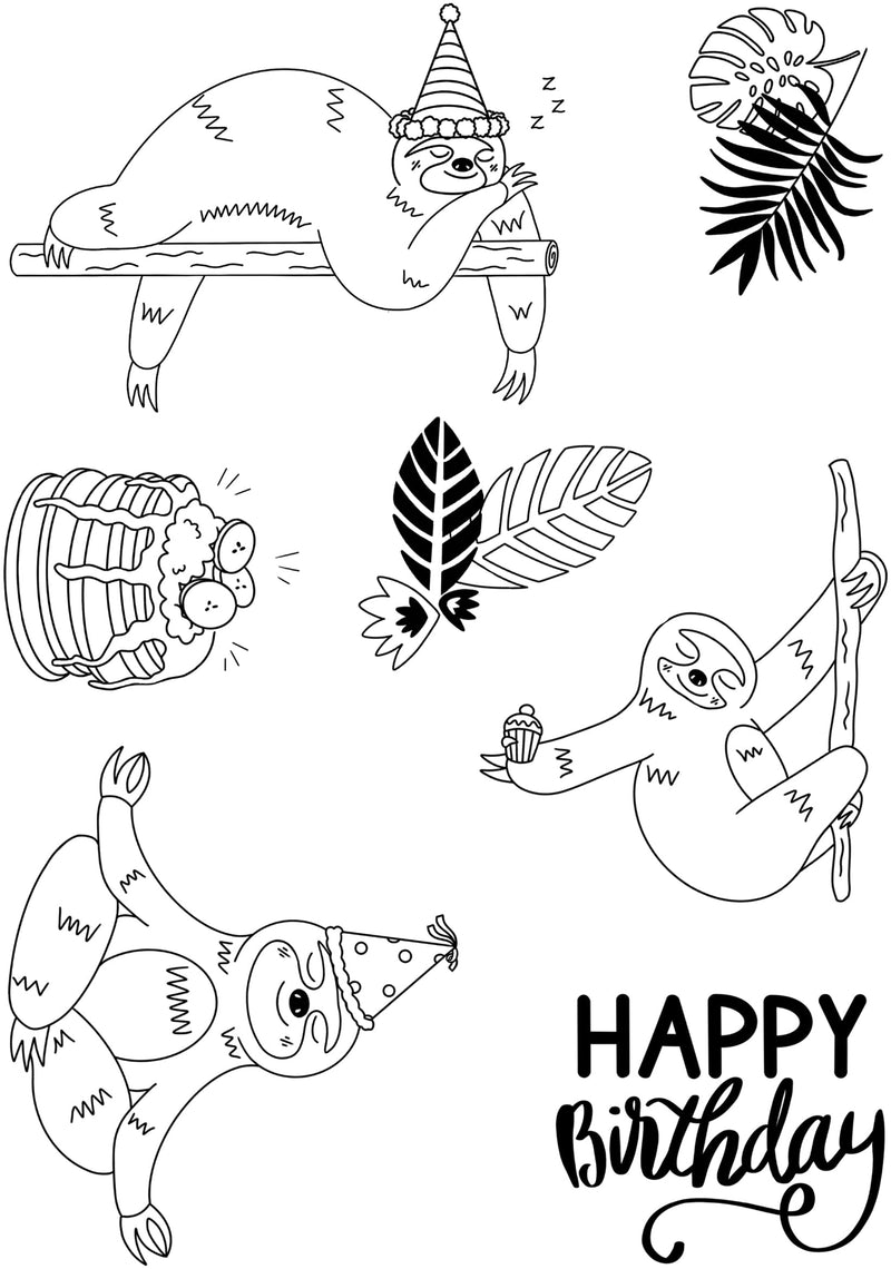 Creative Expressions Designer Boutique Happy Sloth Day 6 in x 8 in Stamp Set-2