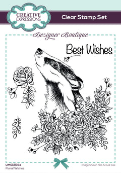 Creative Expressions Designer Boutique Floral Wishes 6 in x 4 in Stamp Set-1