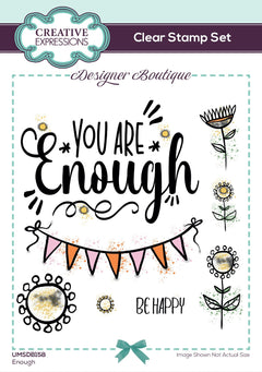 Creative Expressions Designer Boutique Enough 6 in x 4 in Stamp Set-1