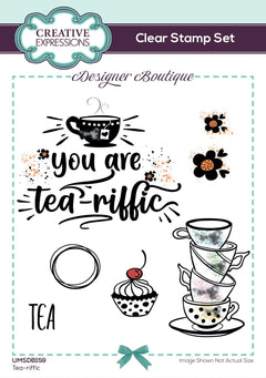 Creative Expressions Designer Boutique Tea-riffic 6 in x 4 in Stamp Set-1