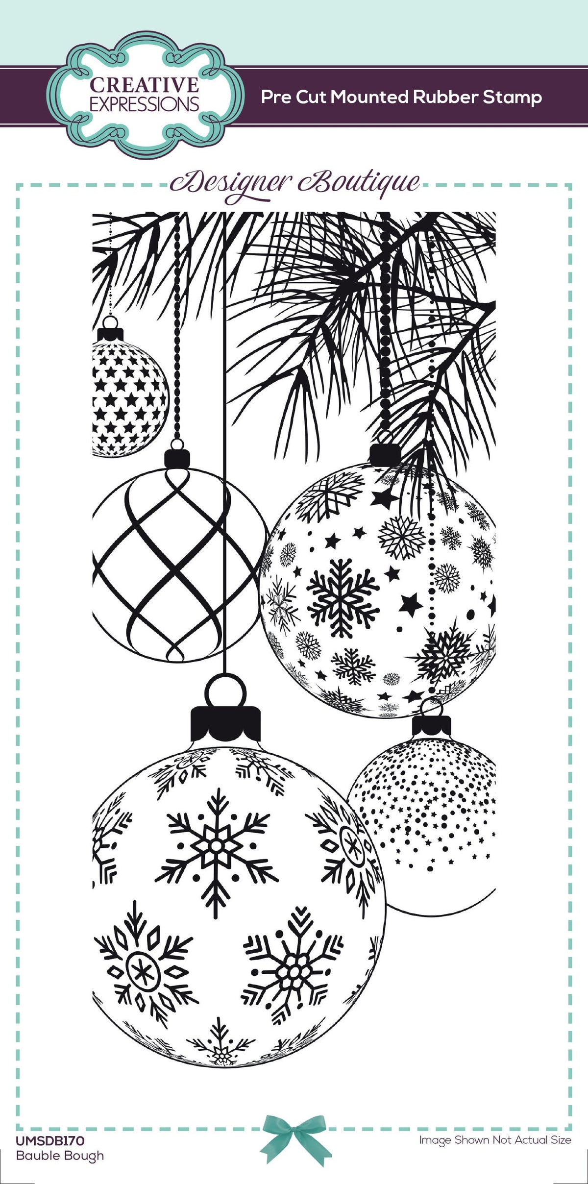 Sello precortado Bauble Bough de 4 pulg. x 8 pulg. de Creative Expressions Designer Boutique-1