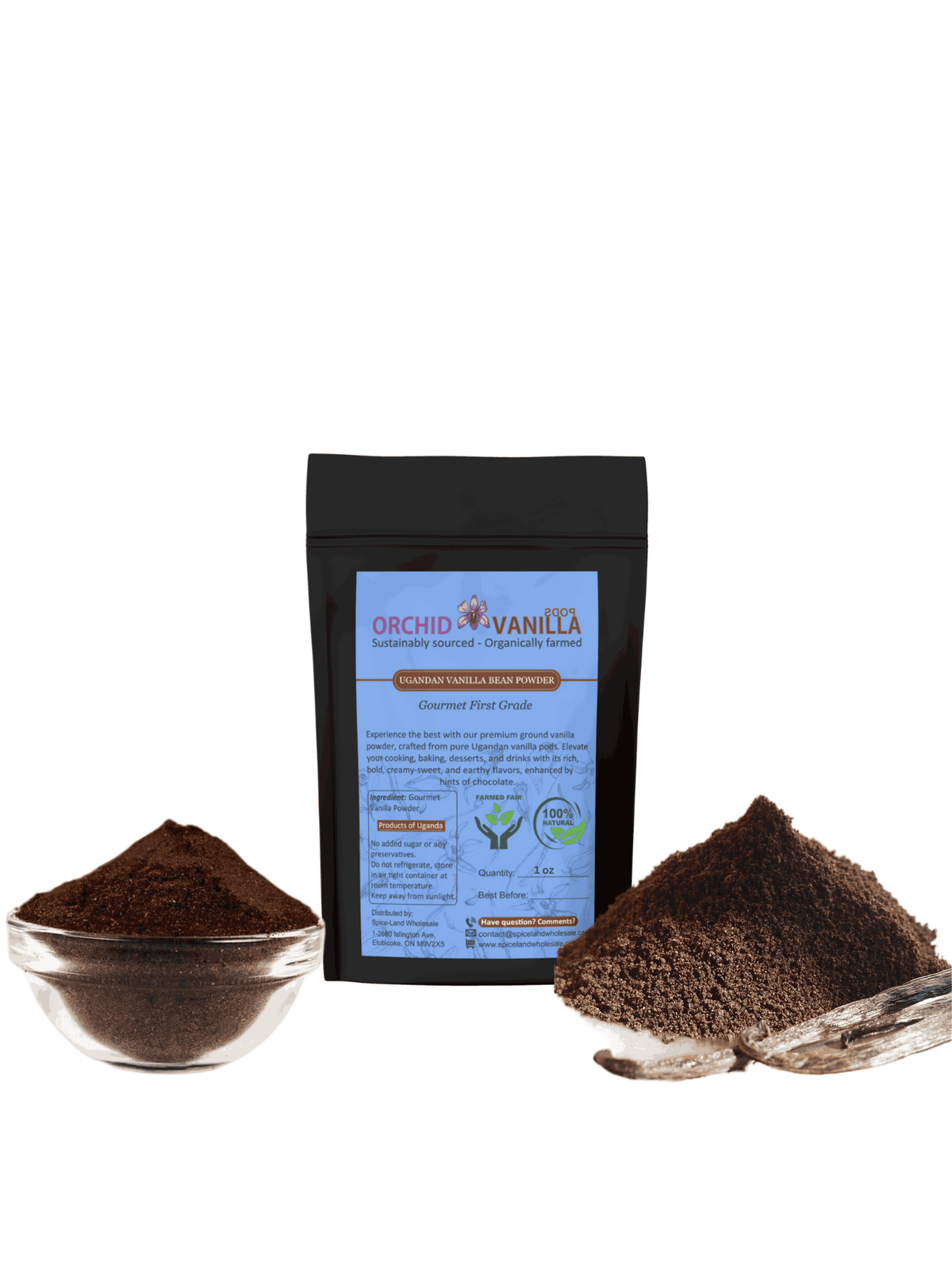 Ugandan Vanilla Bean Ground Powder Gourmet <br> First Grade<BR>-10