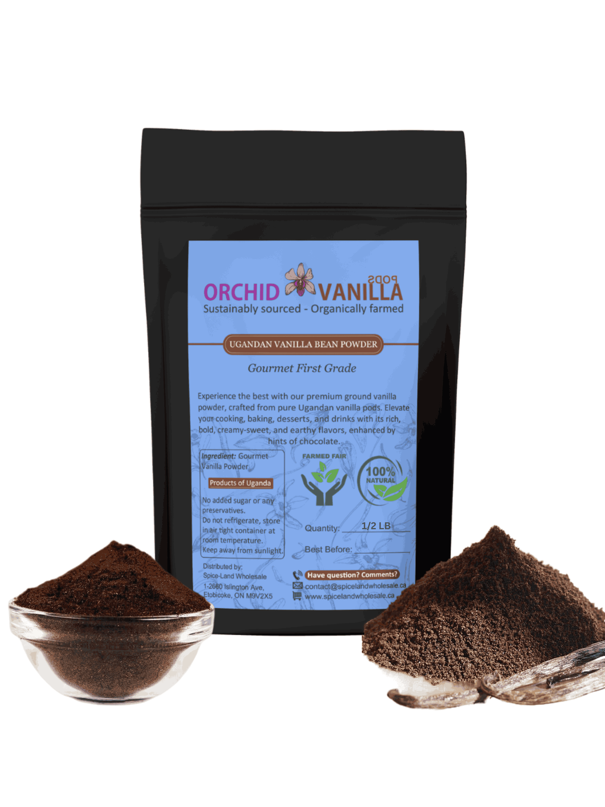 Ugandan Vanilla Bean Ground Powder Gourmet <br> First Grade<BR>-7