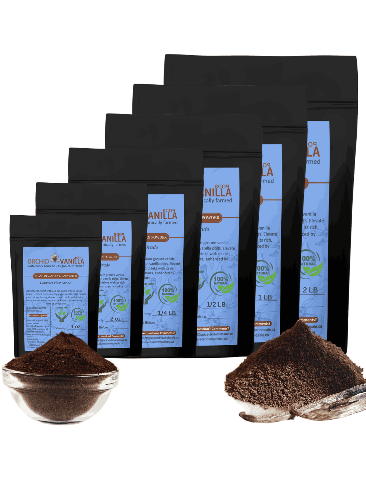 Ugandan Vanilla Bean Ground Powder Gourmet <br> First Grade<BR>-11