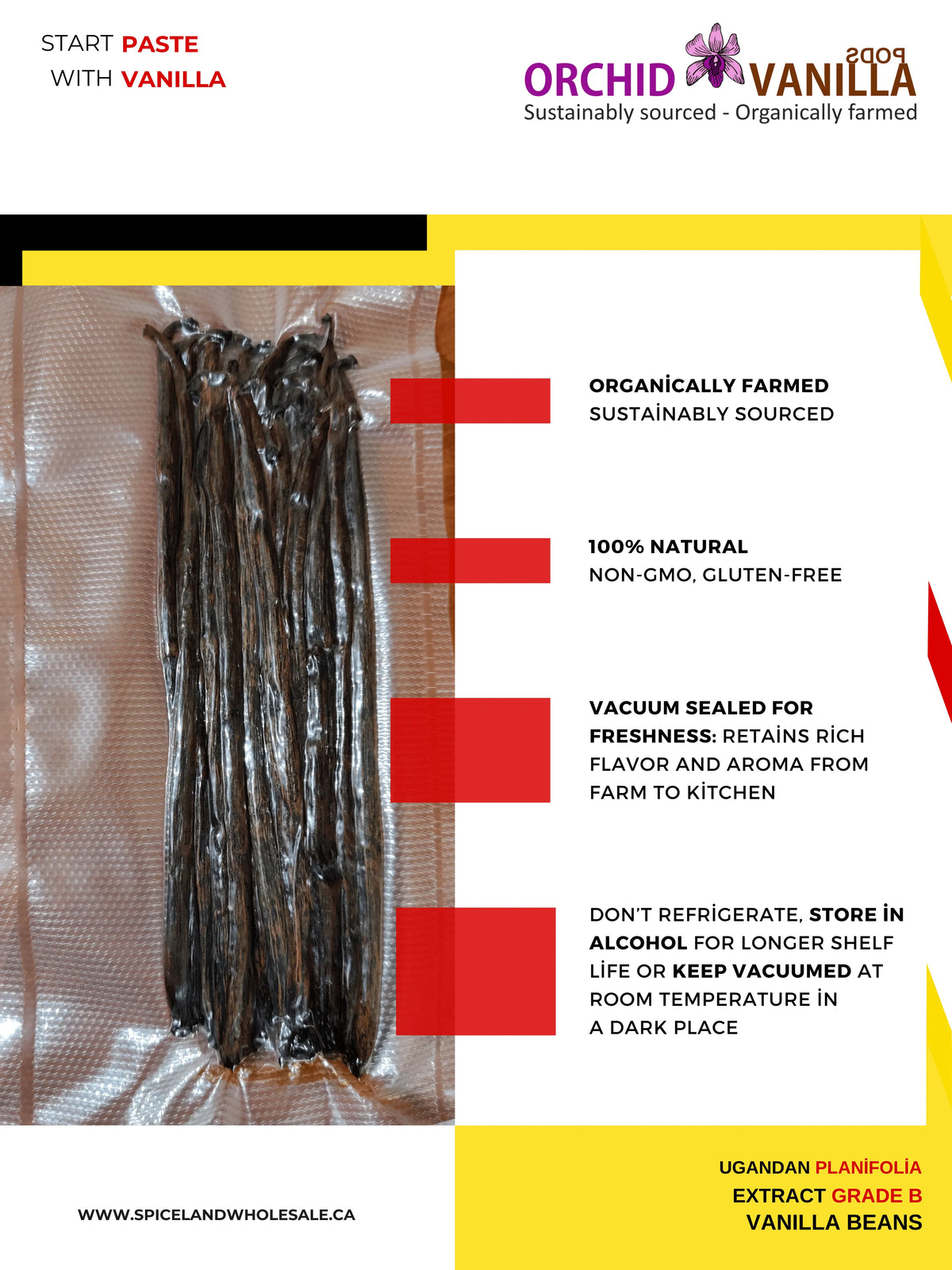 Ugandan Extract Vanilla Beans Grade-B <br>For Extract Making<BR>By Pound-3