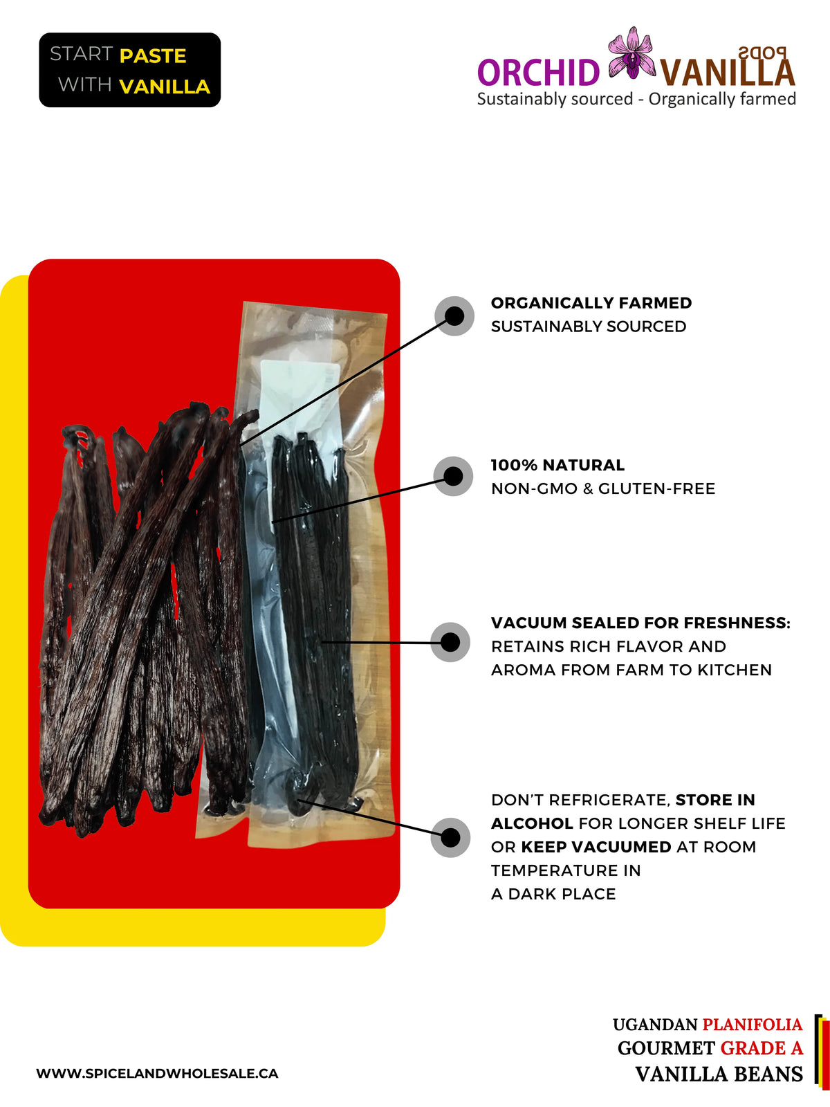 Ugandan Vanilla Beans Grade-A Gourmet <br>For Extract And Baking<BR>By Pound-3