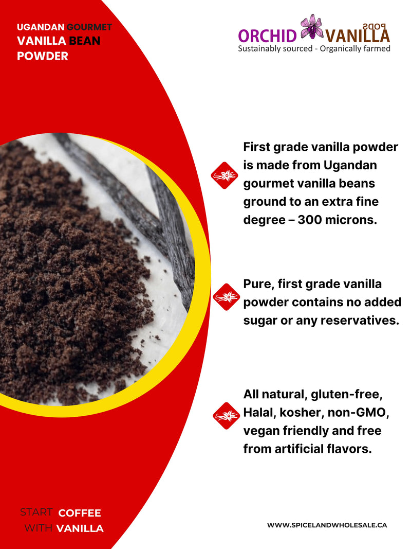Ugandan Vanilla Bean Ground Powder Gourmet <br> First Grade<BR>-2