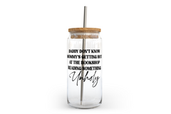 Unholy Glass Can with Bamboo Lid | Bookish Glass Can-1
