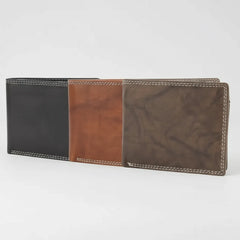 Men's Oil Pull Up Top Flap Bifold Wallet-1
