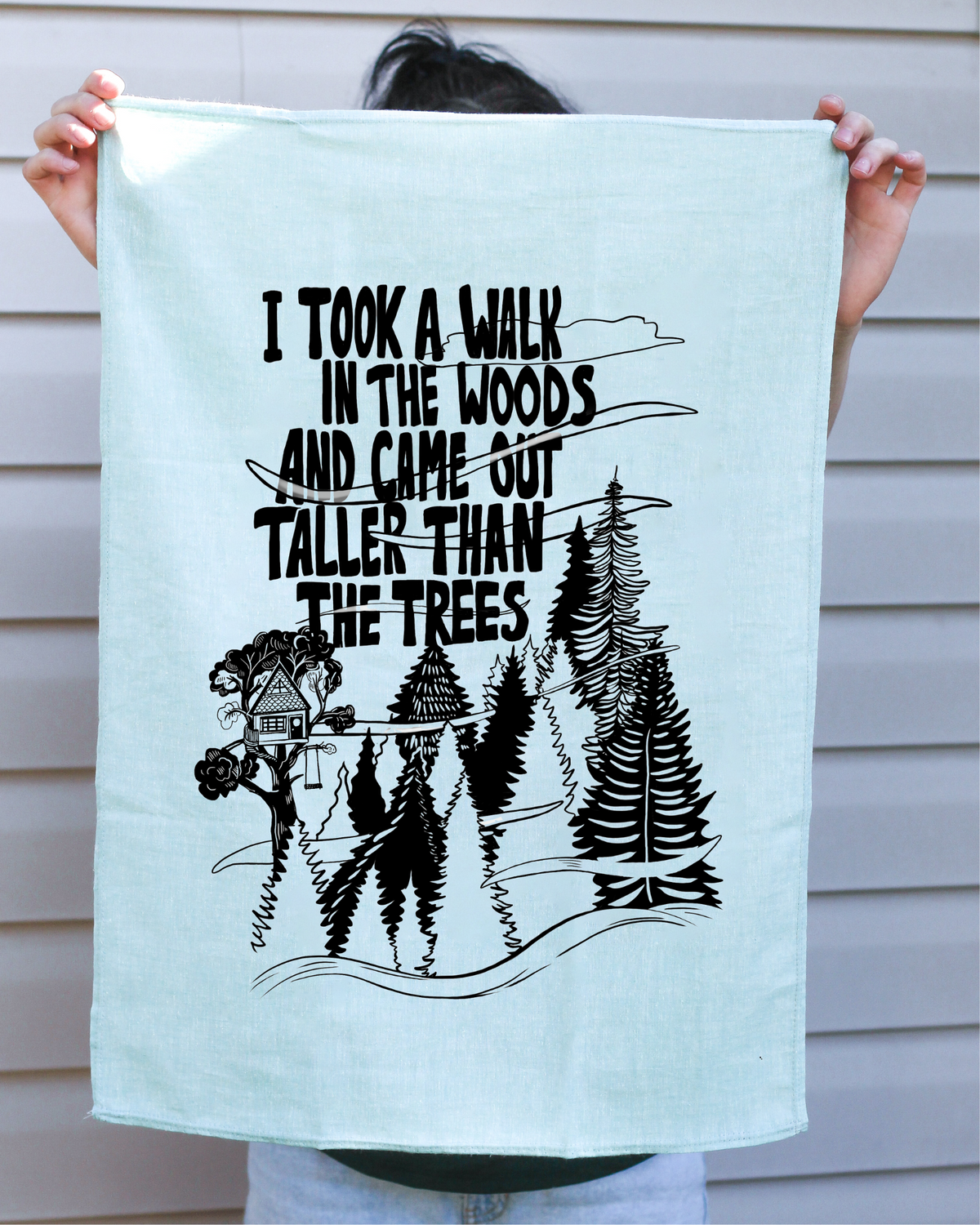 TALL TREES - Organic Cotton & Hemp Tea Towel-1