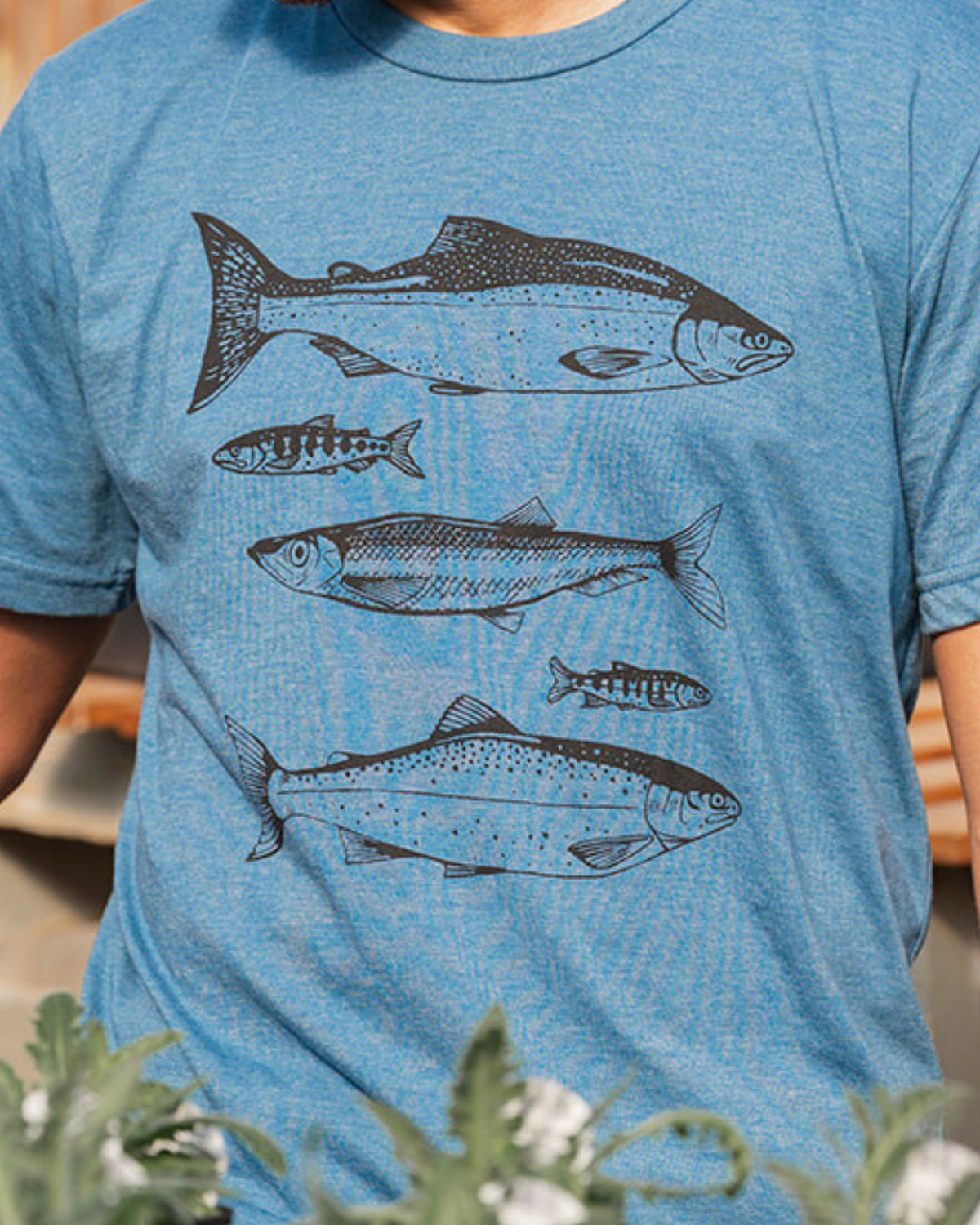 SALMON - Unisex Eco Tee - Heather Teal-3