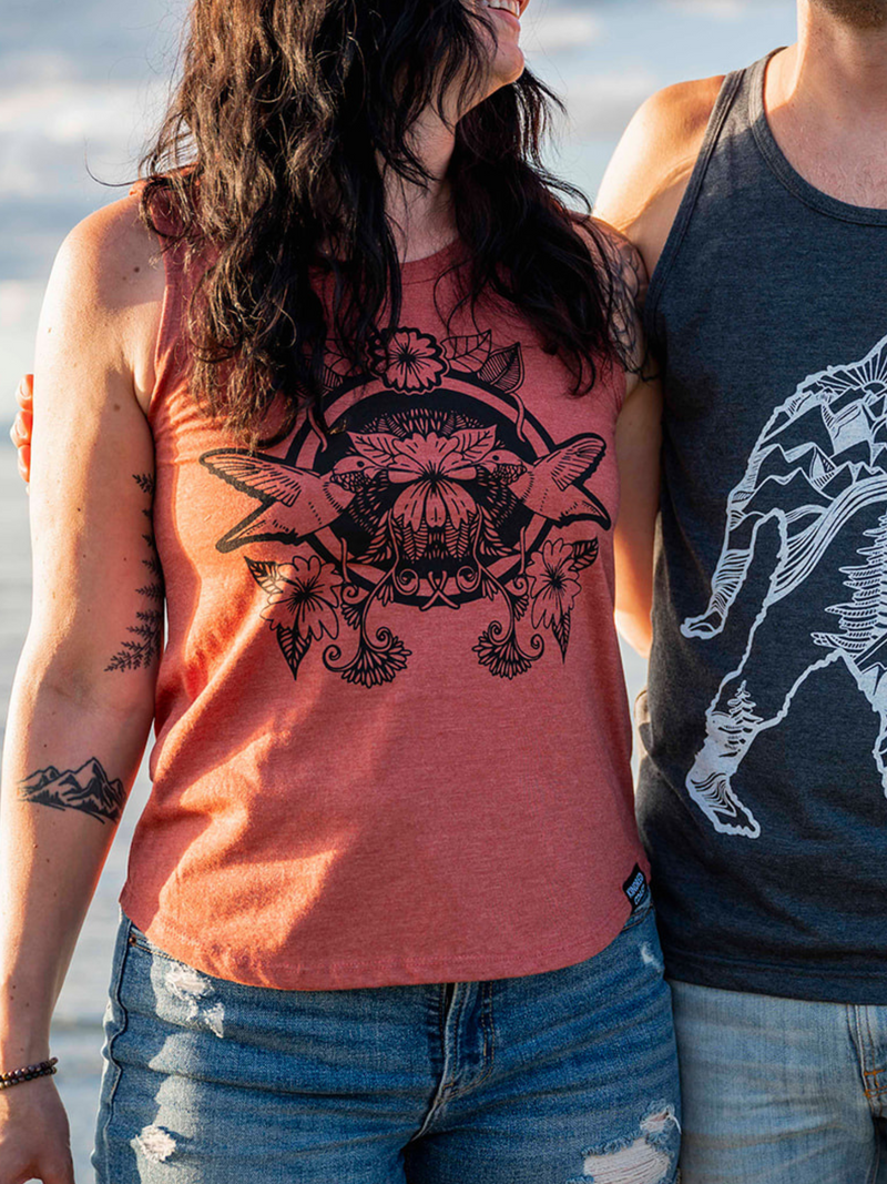 HUMMINGBIRD - Women's Relaxed Tank - Rust-2