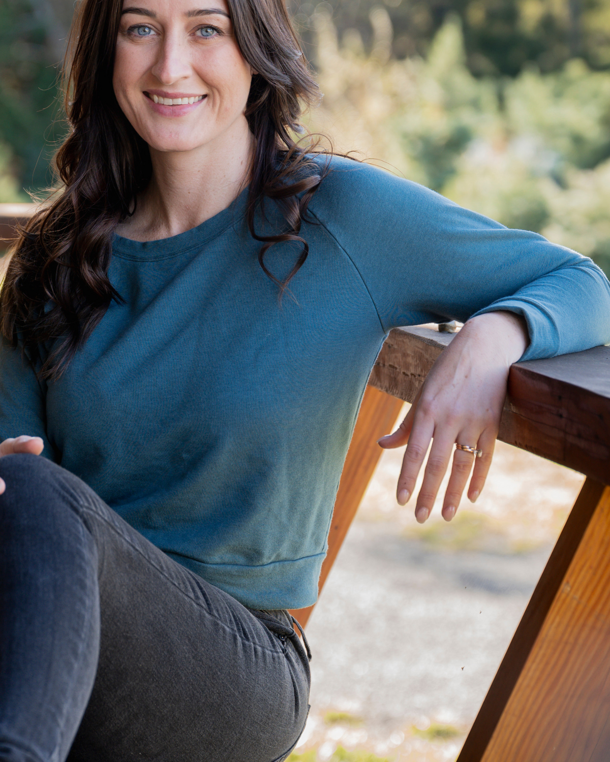 CLASSIC - Womens TENCEL™ Lyocell Crop Sweater Slate Blue-2