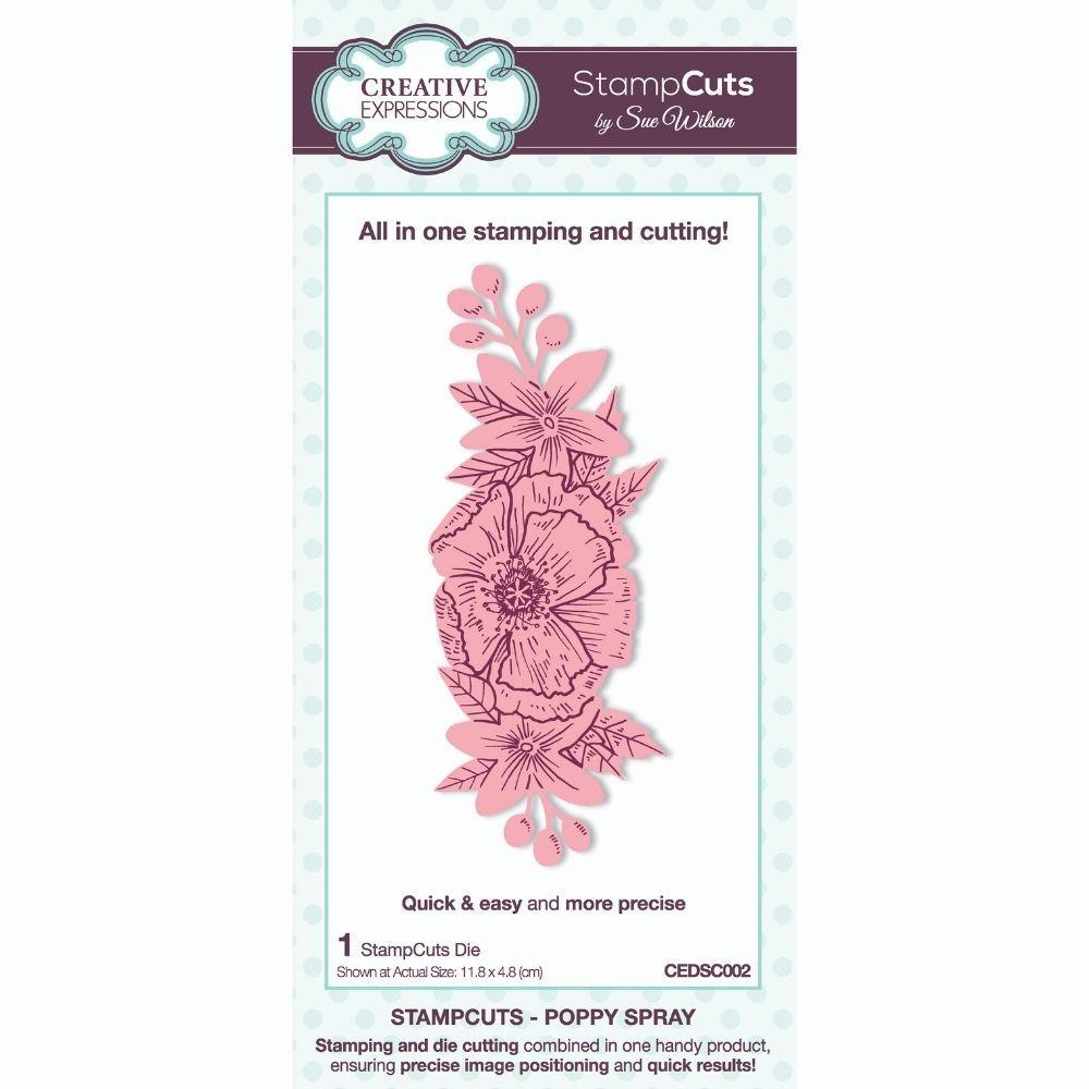 Sue Wilson Poppy Spray StampCuts Die-1
