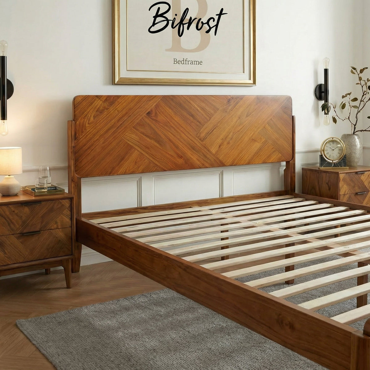 Estructura de cama de madera maciza Bifrost-4