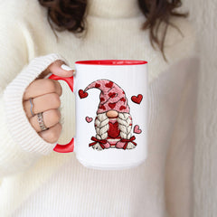 Valentine's Crochet Gnome | 15oz Ceramic Coffee Mug-2