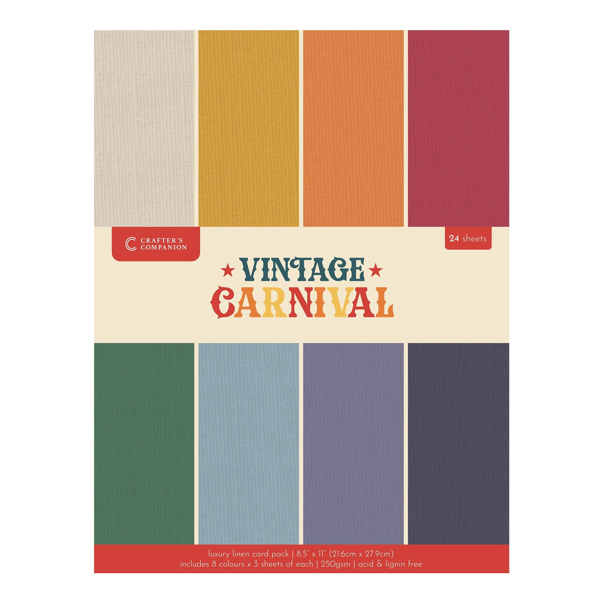 Vintage Carnival Luxury Linen Cardstock - 8.5” x 11”-1