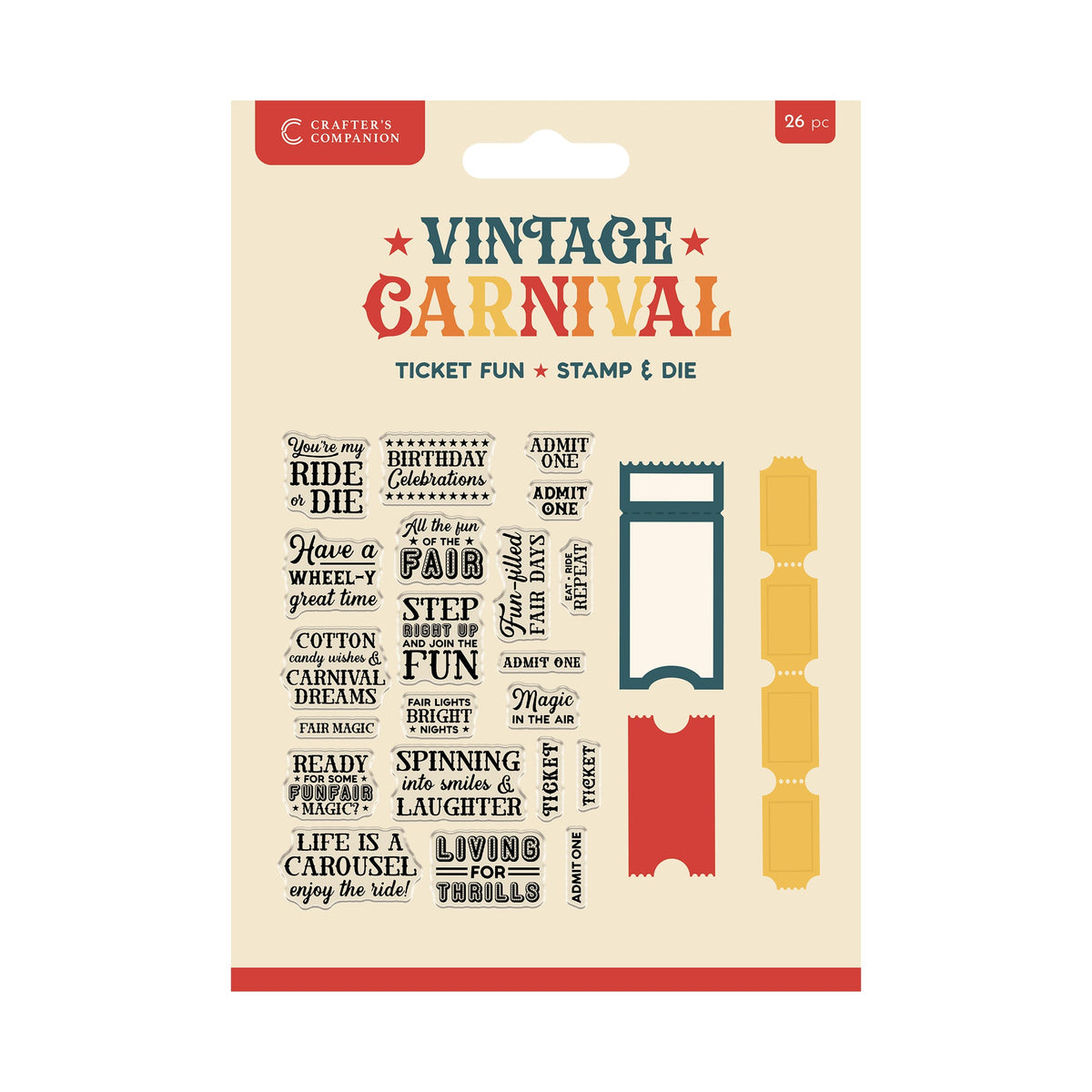 Vintage Carnival Stamp & Die - Ticket Fun-1