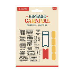 Vintage Carnival Stamp & Die - Ticket Fun-1