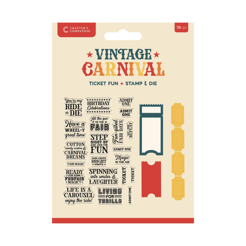 Vintage Carnival Stamp & Die - Ticket Fun-1