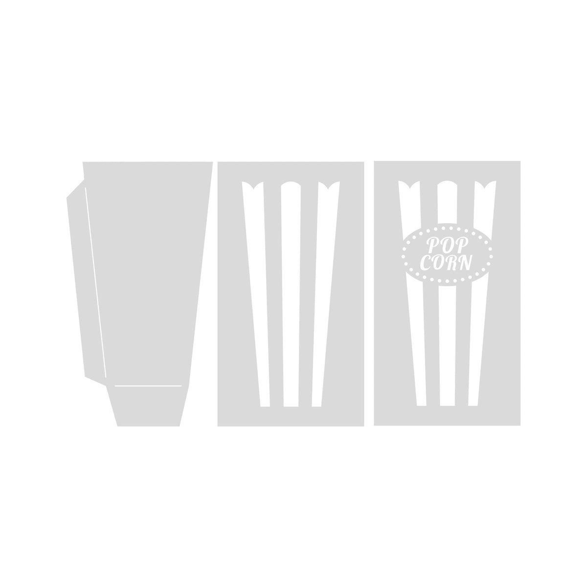 Set de pochoirs et de matrices Célébration rétro – Boîte à friandises en forme de pop-corn