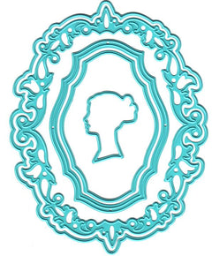 Vintasia Dies - oval frame with a lady-1