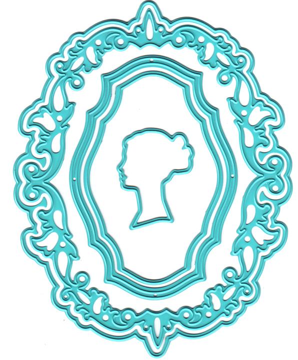 Vintasia Dies - oval frame with a lady-1