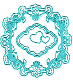 Vintasia Dies - round frame with hearts-1