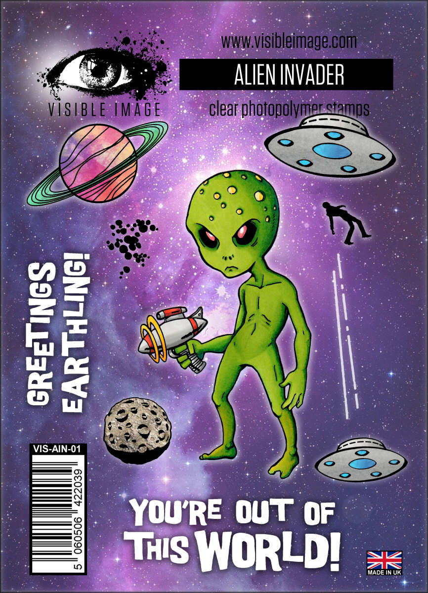 Visible Image Alien Invader - A6 Stamp Set-1