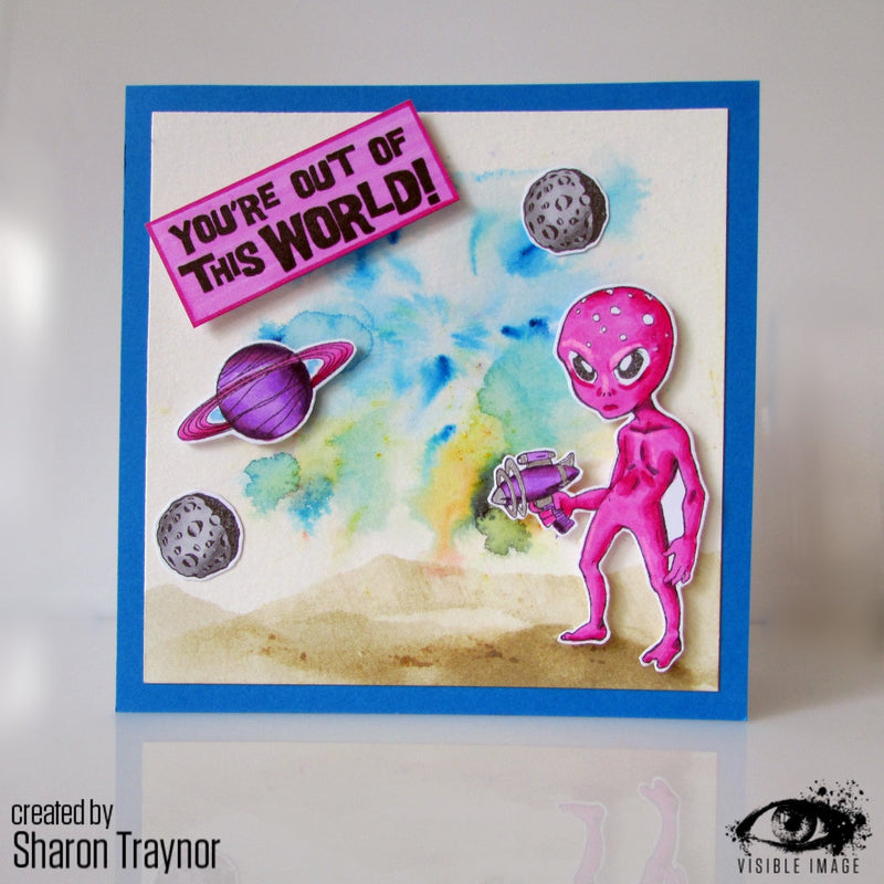 Visible Image Alien Invader - A6 Stamp Set-2
