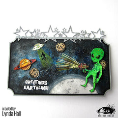 Visible Image Alien Invader - A6 Stamp Set-3