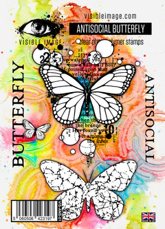 Visible Image Antisocial Butterfly - A6 Stamp Set-1