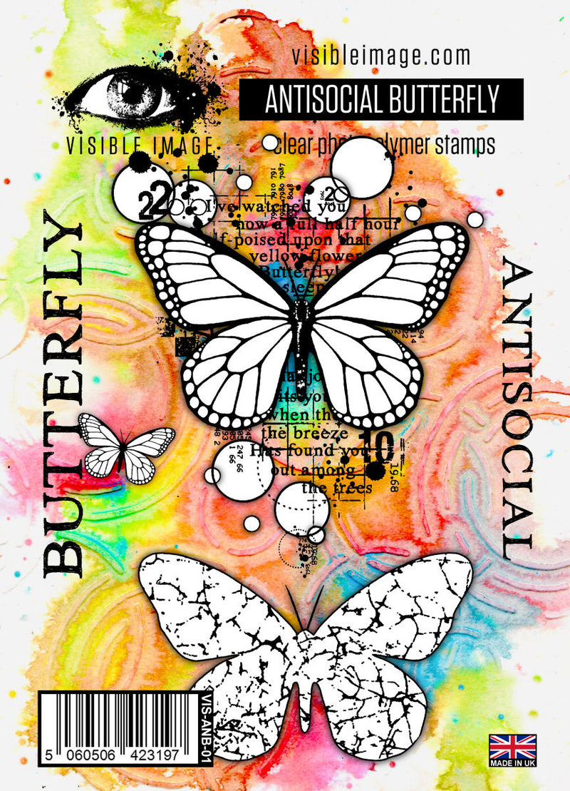 Visible Image Antisocial Butterfly - A6 Stamp Set-1