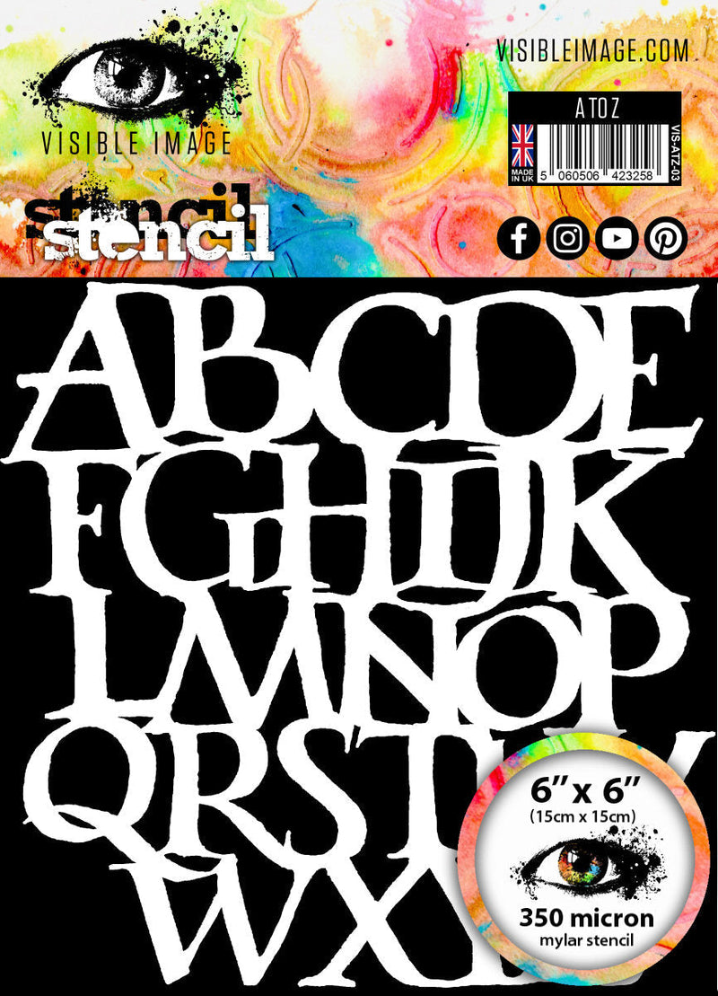 Visible Image A to Z Stencil - 6 x 6-1