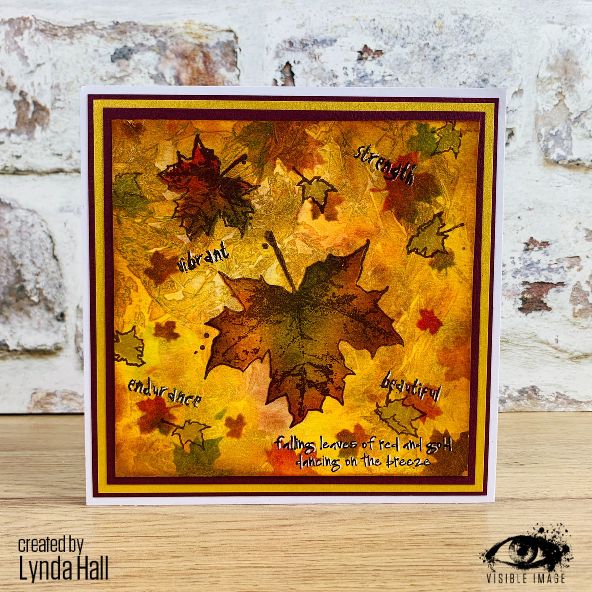 Visible Image Autumn Leaves Stencil - 6 x 6-3