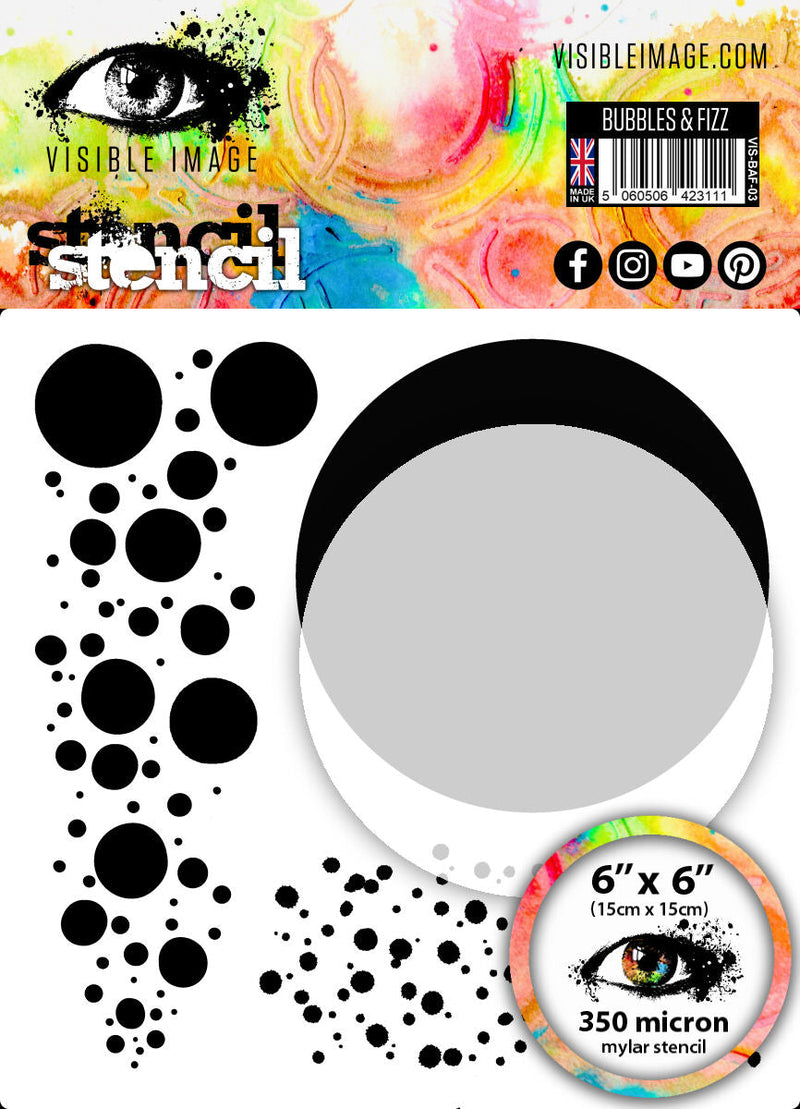 Visible Image Bubbles & Fizz Stencil - 6 x 6-1