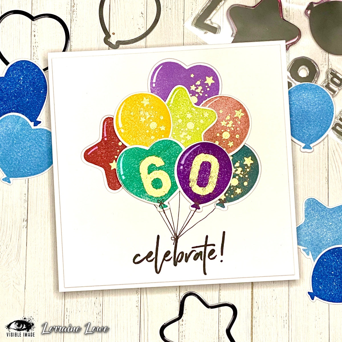 Visible Image Birthday Balloons - A6 Stamp Set-2