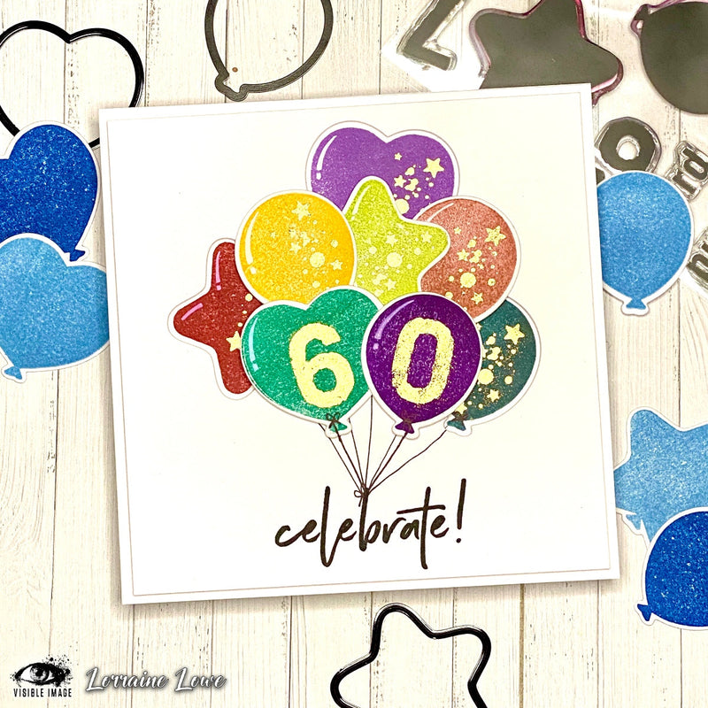 Visible Image Birthday Balloons - A6 Stamp Set-2