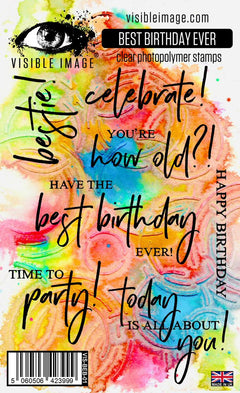 Visible Image Best Birthday Ever - A6 Stamp Set-1
