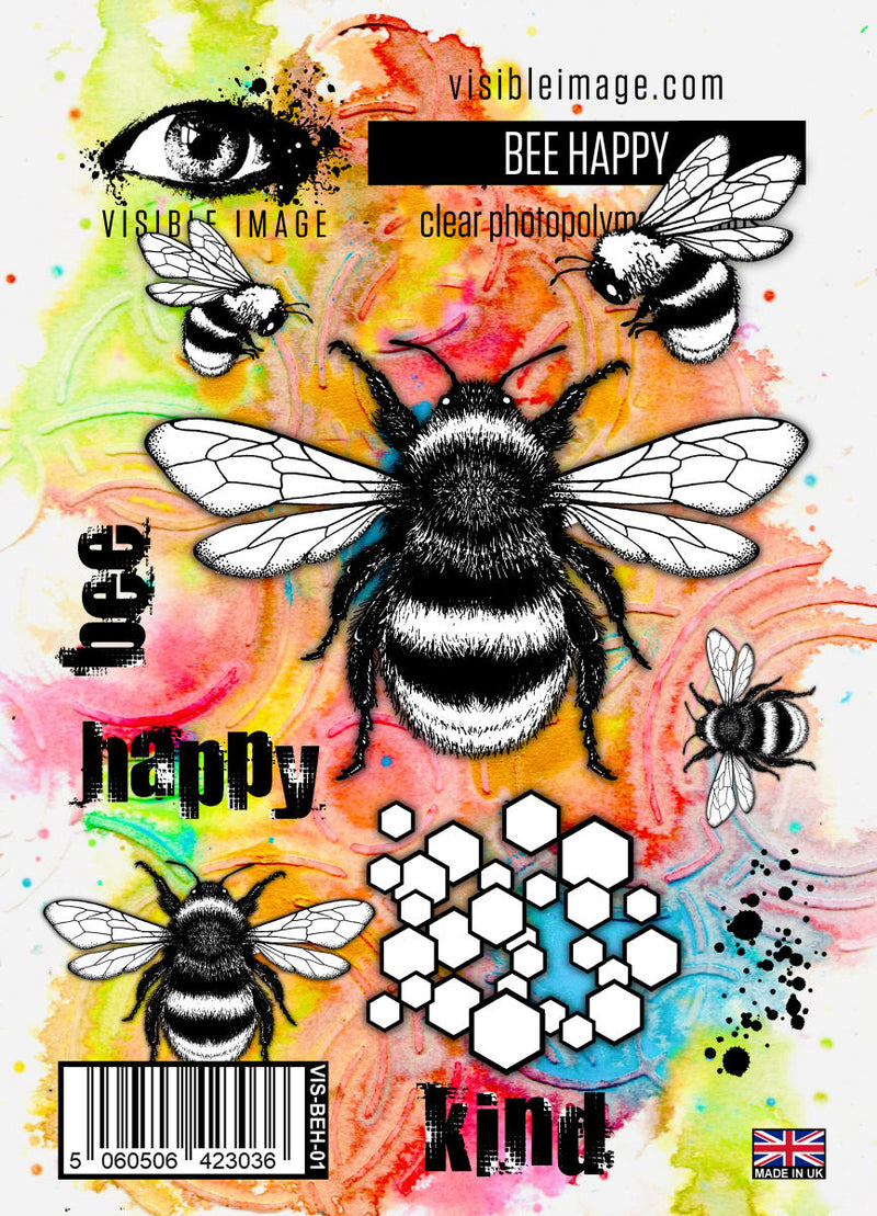 Visible Image Bee Happy - A6 Stamp Set-1