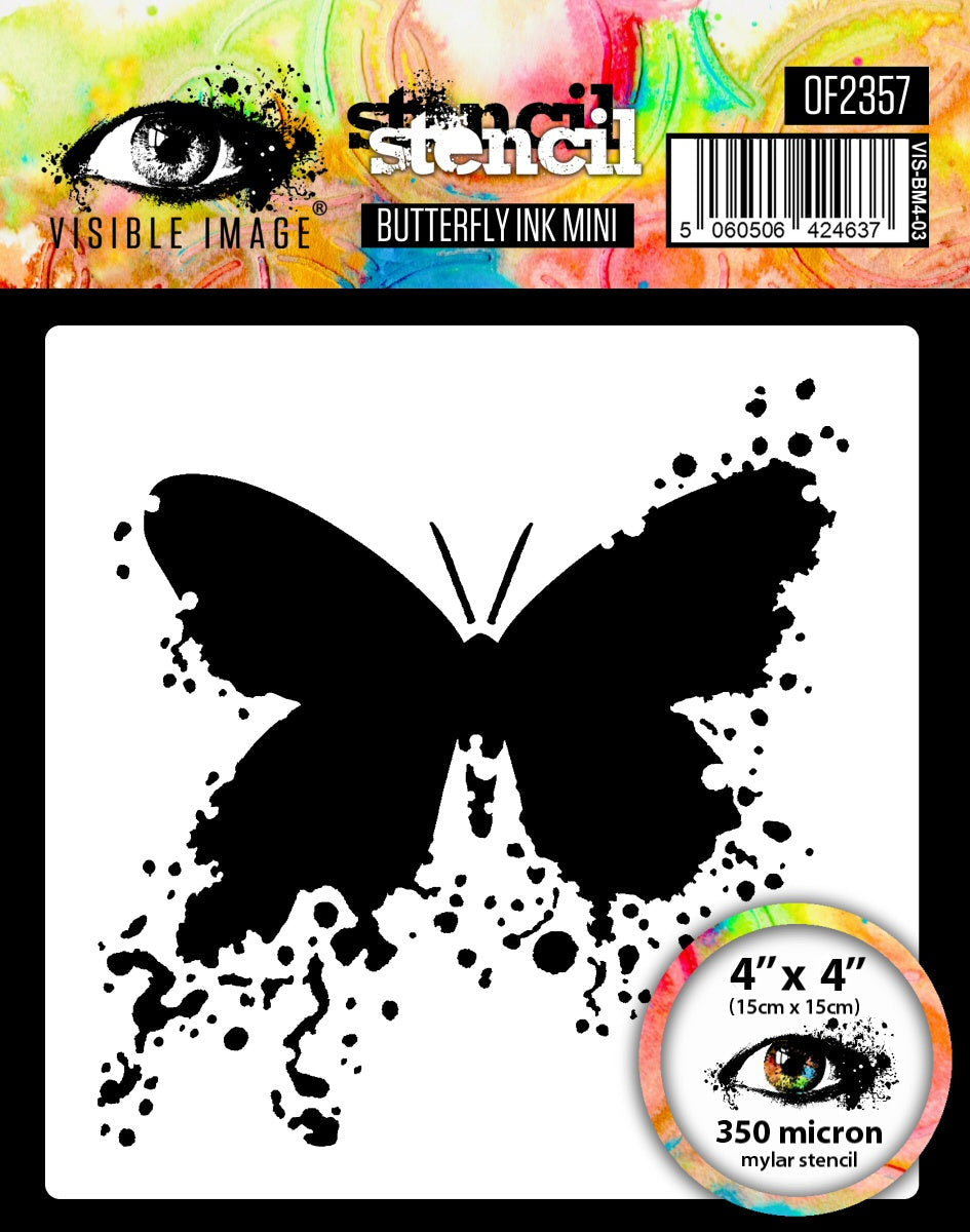 Visible Image Butterfly Ink Mini Stencil - 4 x 4-1