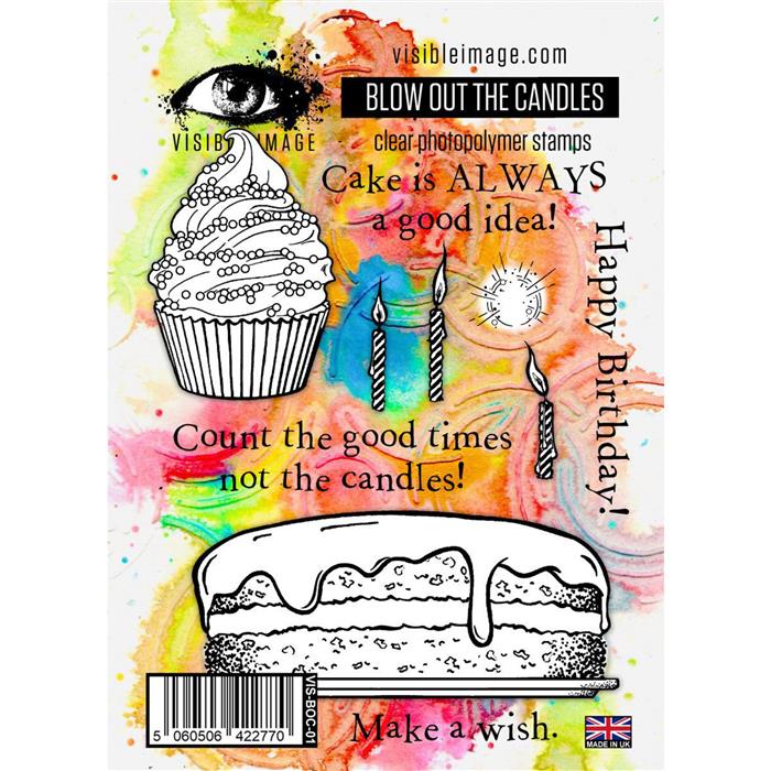 Visible Image Blow Out The Candles - A6 Stamp Set-1