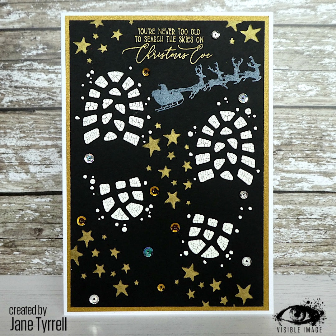 Visible Image Boot Prints Stencil - 6 x 6-3