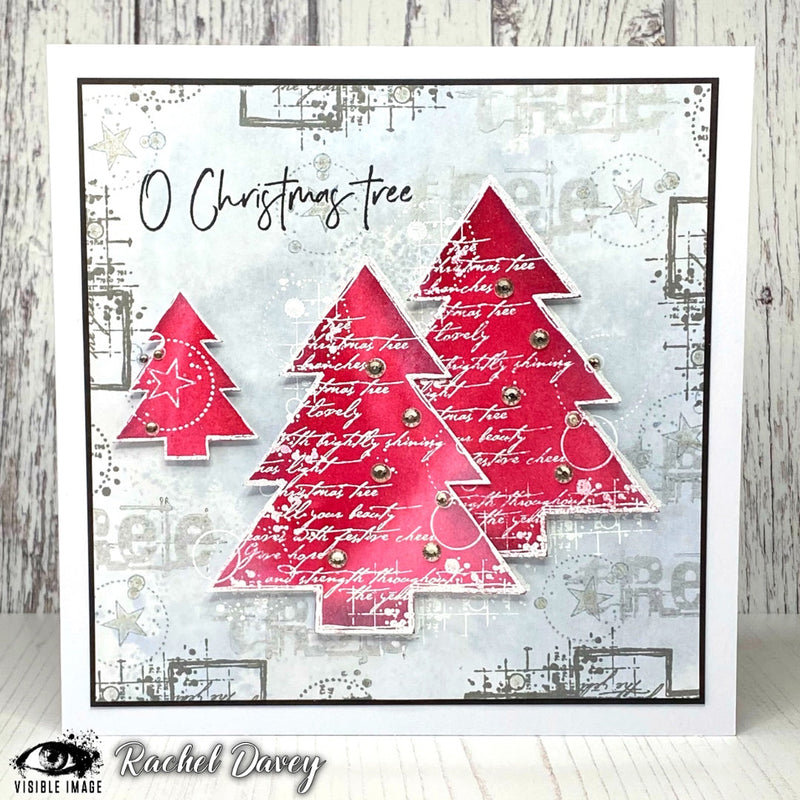 Visible Image Christmas Tree Grunge - A6 Stamp Set-3
