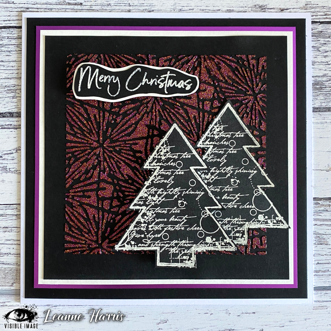 Visible Image Christmas Tree Grunge - A6 Stamp Set-4
