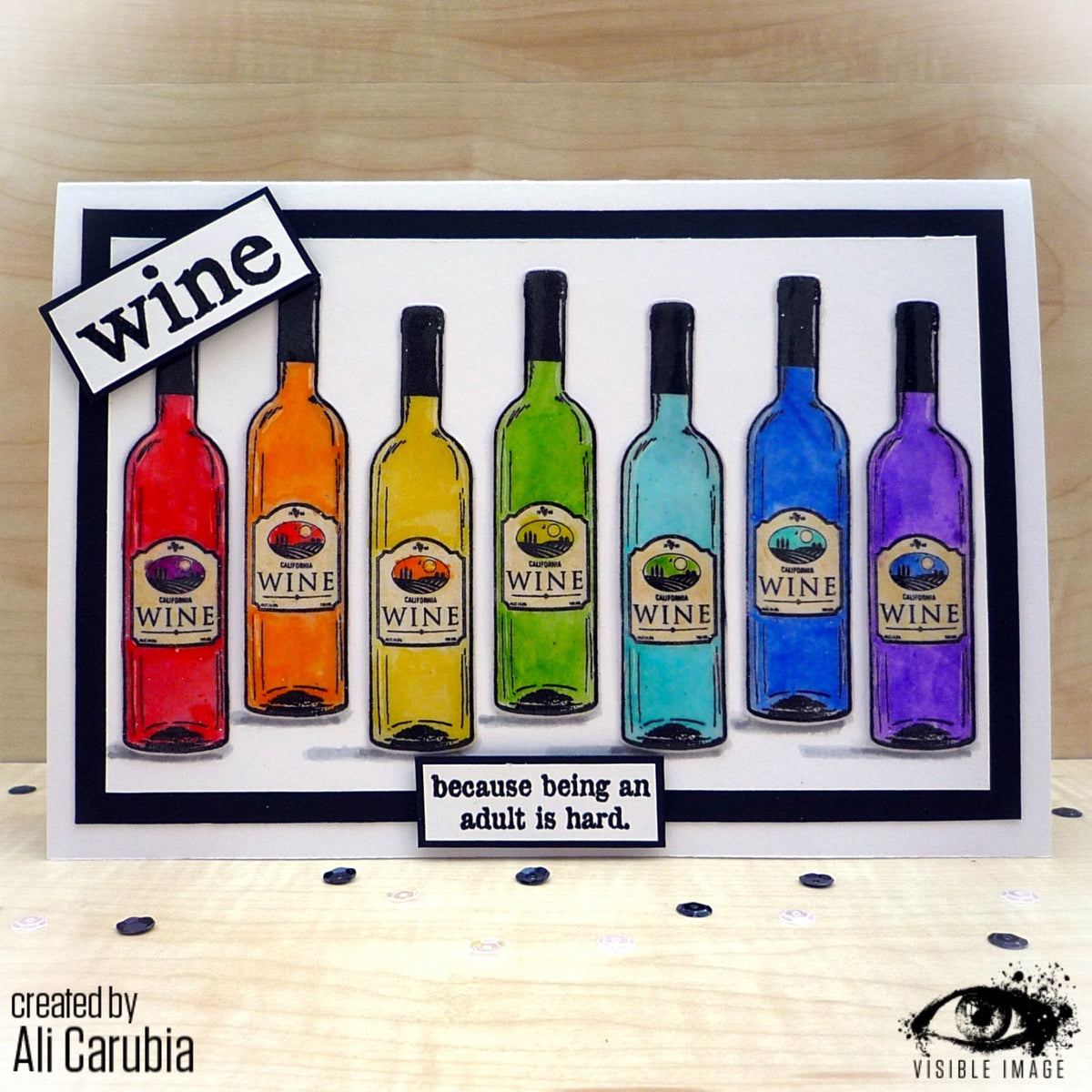 Visible Image 99% Chance Of Wine - A6 Stamp Set-4