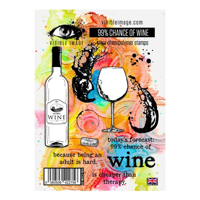 Visible Image 99% Chance Of Wine - A6 Stamp Set-1