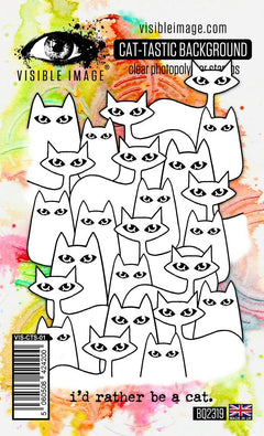 Visible Image Cat-tastic Background - A6 Stamp Set-1