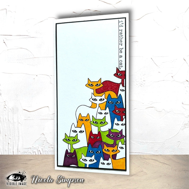 Visible Image Cat-tastic Background - A6 Stamp Set-4